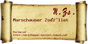 Marschauser Zsüliet névjegykártya